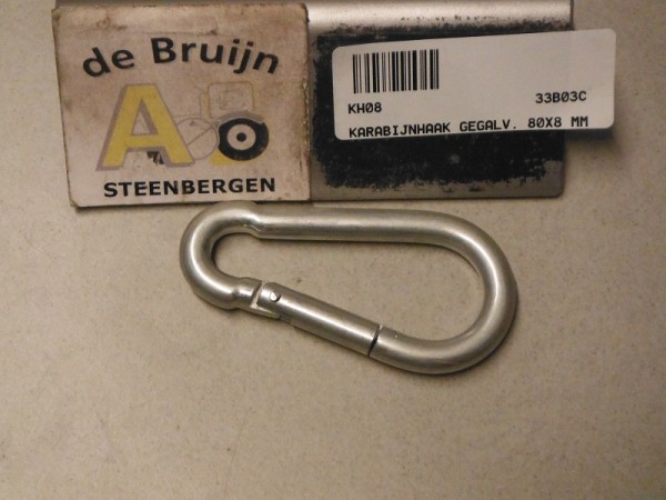 KARBIJNHAAK GEGALVANISEERD 80X8 MM
