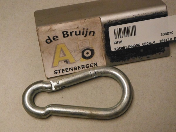 KARBIJNHAAK GEGALVANISEERD 100X10 MM