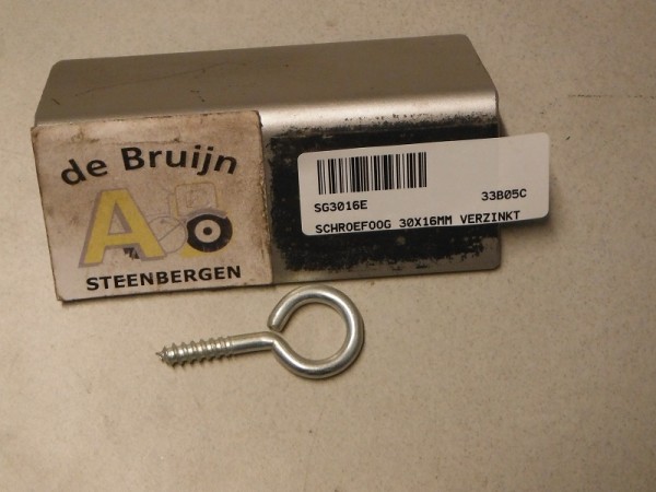 SCHROEFOOG 30X16MM VERZINKT