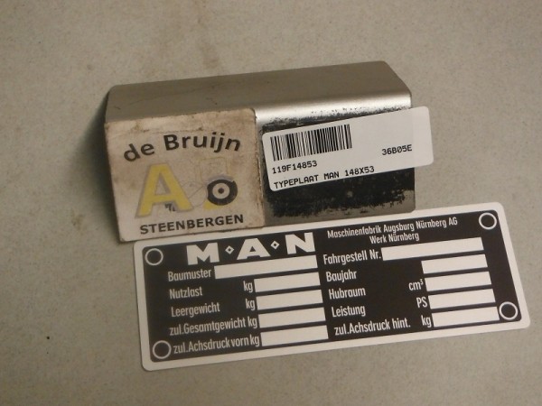 TYPEPLAAT 148X53 TBV MAN
